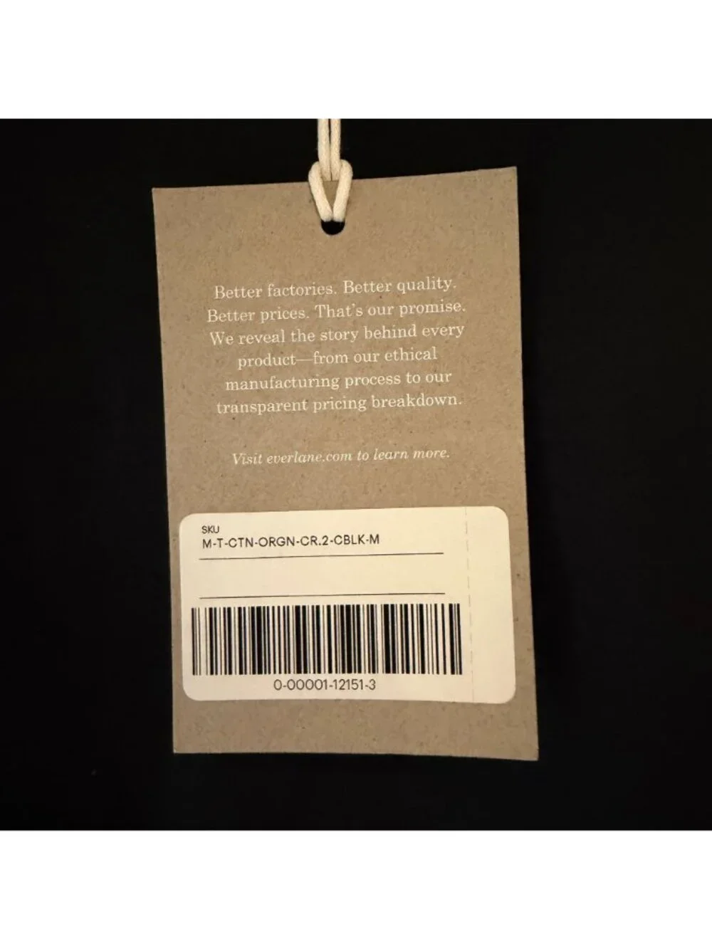 Everlane Uniform The Essential Organic Crew Tshirt Black Size M NWT - Picture 4 of 6